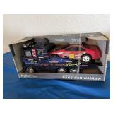 Vintage NYLINT TOYS Race car hauler with sound