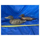 2 antique/vintage wood duck decoys