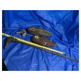 Antique/vintage wood carved duck decoy parts. The