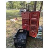 15 prairie Farms milk, crates, and others as