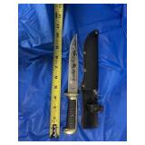 1970s Bowie knife with buffalo scene