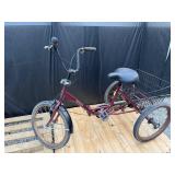 Folding Tri rectangle tricycle with 3 speed rear