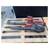 Two electric leaf blowers