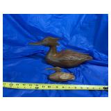 Hand carved wooden duck figurines, no name.