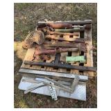 Old cast iron tractor seat and other old