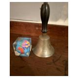 Old school bell and globe paperweight