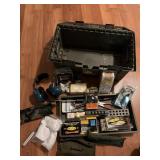 Gun cleaning items, box, era muffs and other as