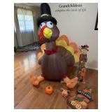 Inflatable turkey and other fall decor