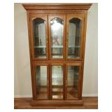Wooden and glass display case 6 ft 6 in tall 40