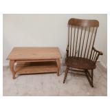 Rocking chair and small coffee table