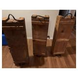 Three wooden ammo boxes