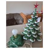 Vtg ceramic lighted Christmas tree - missing