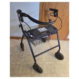 4-wheel walker with seat, basket & brakes