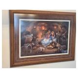 Luke 2:7 religious framed picture - baby Jesus,