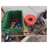 Tools and plastic tote