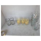 10 Mid century glasses wheat and blue fish