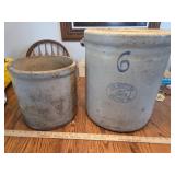 2 crocks - 6 gal Western & unmarked
