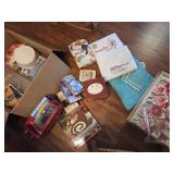 Towels, sheets, baking dishes, books, cookie