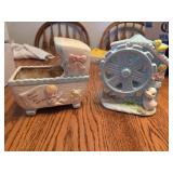 Vtg baby flower pots - musical water wheel &