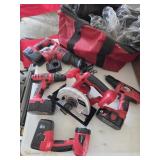Tool shop tool set 5 tools, 4 batteries, 18v