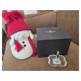 Waterford Crystal ring holder & Dept 56 snowman