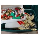 Tote and contents. Includes lights, bows, and 3
