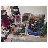 Snowman family, trees, Christmas door swag +