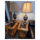 2 end tables & 2 lamps