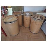 >Cardboard barrels with lids and collars 21ï¿½32"