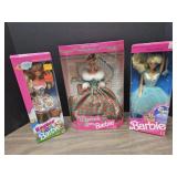 Barbie dolls 3 nib winter, first & Easter