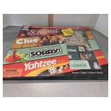 Scrabble, Clue, Sorry ,Yahtzee board games