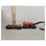 Lionel lines 3461 log tilt car and crane O gauge