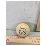 #13 pool ball, aged, could be a cool shift knob,