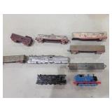 Tootsietoy white rubber wheels train toys, and