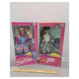 2 Barbie Western Fun Nia collector dolls