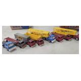 8 Tootsietoy trucks with trailers