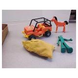 Gumby, fisher price jeep +