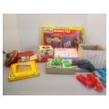 Assorted toys, wheres Waldo soap, canasta,
