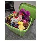 2 storage totes & plush toys
