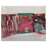 3 new Barbie dolls 2 holiday,  2000 collector