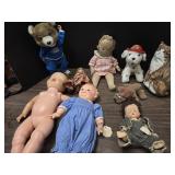 Dolls & animals some old