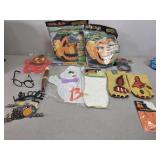 Vintage Halloween costumes and decor