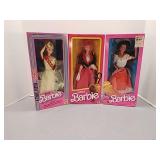 3 new Barbie Dolls, Mexican,  royal , Greek