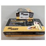 X2 Sig Sauer 45 auto ammo 50 rds/box ammunition