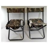 2 Folding Camouflage Hunting or Fishing Chairs,