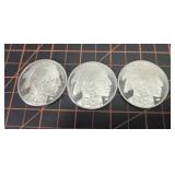 *X3 1 tr oz 999 silver rounds