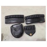 Don Hume leather ammo holders and handcuff pouch