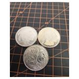*X3 1oz 999 silver buffalo rounds, different
