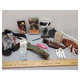 Misc outdoor gear, mini maglite, knife Holster,