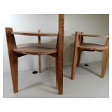 2 qty round 2-tier end tables